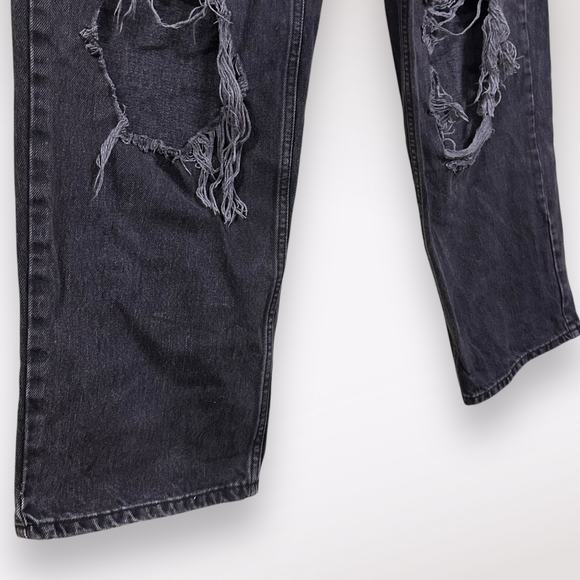 BDG Y2K 30 Baggy Black Jeans Skater Ripped Destroyed Distress Holes Grunge Punk - Picture 3 of 10